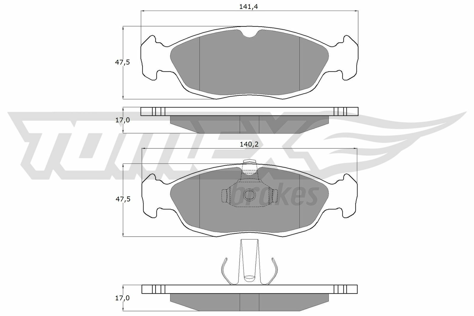 Sada brzdových platničiek kotúčovej brzdy TOMEX Brakes